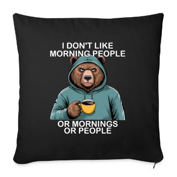 Funny Bear Grizzly - Sofa pillowcase 17,3'' x 17,3'' (45 x 45 cm) - black - Front