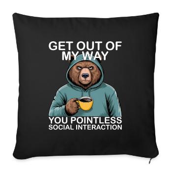 Drôle d’ours Grizzly - Housse de coussin décorative 45 x 45 cm - noir - Devant