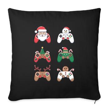 Gamer Noël Gaming Noël Gamer - Housse de coussin décorative 45 x 45 cm - noir - Devant
