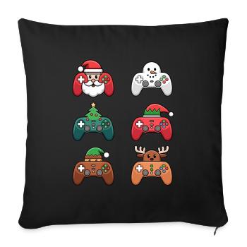 Gamer Noël Gaming Noël Gamer - Housse de coussin décorative 45 x 45 cm - noir - Devant