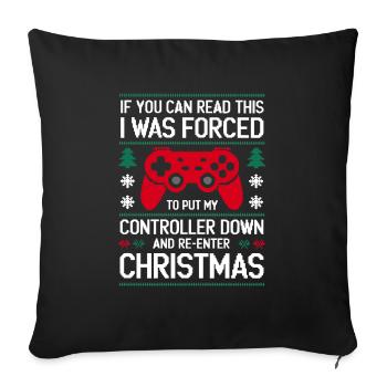 Gamer Noël Gaming Noël Gamer - Housse de coussin décorative 45 x 45 cm - noir - Devant
