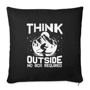 Pensez à l’extérieur Aucune boîte requise Skieur Ski Hiver - Housse de coussin décorative 45 x 45 cm - noir - Devant