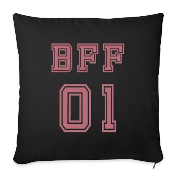 BFF 01 Meilleurs amis pour toujours Meilleur ami - Housse de coussin décorative 45 x 45 cm - noir - Devant
