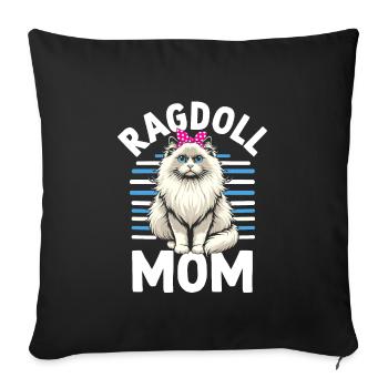Ragdoll Maman Ragdolls Propriétaire Amoureux des chats - Housse de coussin décorative 45 x 45 cm - noir - Devant