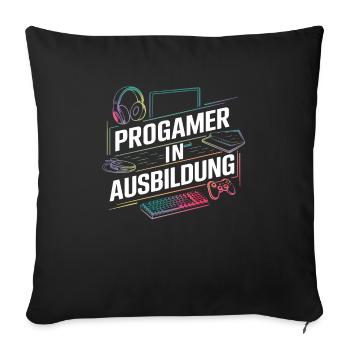 Gamer Gaming Zocken Zocker - Sofakissenbezug 45 x 45 cm - Schwarz - Vorne