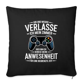 Gamer Gaming Zocken Zocker - Sofakissenbezug 45 x 45 cm - Schwarz - Vorne