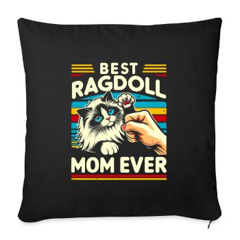 Meilleure maman Ragdolls de tous les temps Ragdolls Owner Cat Lover - Housse de coussin décorative 45 x 45 cm - noir - Devant