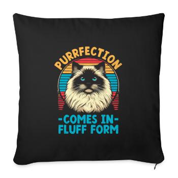 Purrfection se présente sous forme de plume Ragdoll Ragdolls C - Housse de coussin décorative 45 x 45 cm - noir - Devant