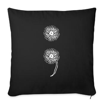 Santé mentale Dépression Point-virgule - Housse de coussin décorative 45 x 45 cm - noir - Devant