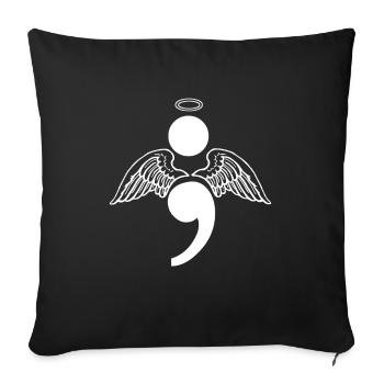 Mental Health Depression Semicolon - Sofa pillowcase 17,3'' x 17,3'' (45 x 45 cm) - black - Front