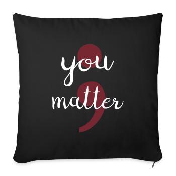 Mental Health Depression Semicolon - Sofa pillowcase 17,3'' x 17,3'' (45 x 45 cm) - black - Front