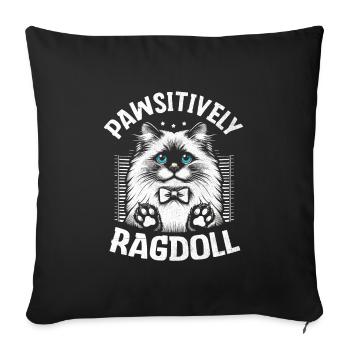 Pfotenhaft Ragdoll Ragdolls Katzenliebhaber - Sofakissenbezug 45 x 45 cm - Schwarz - Vorne