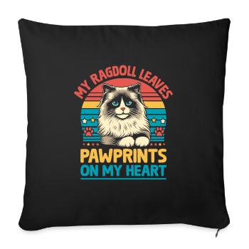 My Ragdoll Leaves Pawprints On My Heart Ragdolls C - Sofa pillowcase 17,3'' x 17,3'' (45 x 45 cm) - black - Front