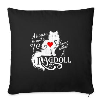 Une maison n’est pas une maison sans un amant de Ragdoll Ragd - Housse de coussin décorative 45 x 45 cm - noir - Devant