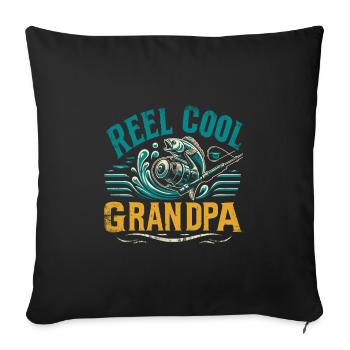 Moulinet Cool Grandpa Bass Pêche Pêcheur Pêcheur An - Housse de coussin décorative 45 x 45 cm - noir - Devant