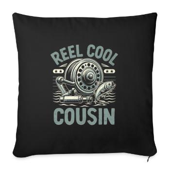 Moulinet Cool Cousin Bass Pêche Pêcheur Ang - Housse de coussin décorative 45 x 45 cm - noir - Devant