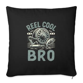 Moulinet Cool Bro Pêche Pêcheur Pêcheur Frère Ang - Housse de coussin décorative 45 x 45 cm - noir - Devant