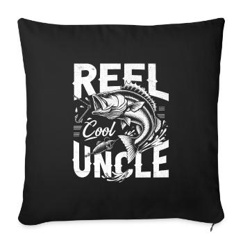 Moulinet Cool Uncle Fishing Angler Pêcheur Pêcheurs - Housse de coussin décorative 45 x 45 cm - noir - Devant