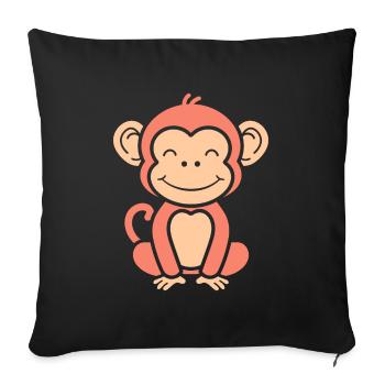 Baboon monkey - Sofa pillowcase 17,3'' x 17,3'' (45 x 45 cm) - black - Front