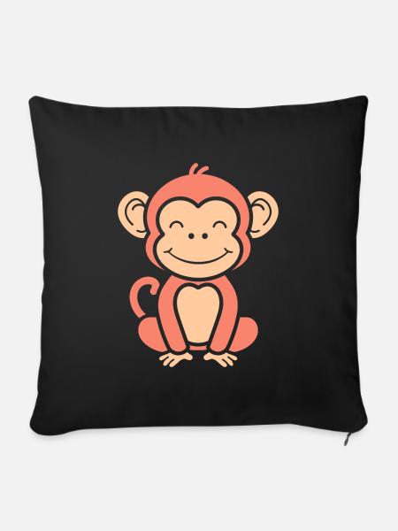 Pavian-Affe - Sofakissenbezug 45 x 45 cm - Schwarz