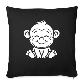 Baboon monkey - Sofa pillowcase 17,3'' x 17,3'' (45 x 45 cm) - black - Front