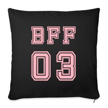 BFF Meilleur ami Meilleur ami - Housse de coussin décorative 45 x 45 cm - noir - Devant