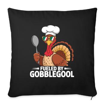 Turkey Day Thanksgiving Day Gobblegool - Sofa pillowcase 17,3'' x 17,3'' (45 x 45 cm) - black - Front