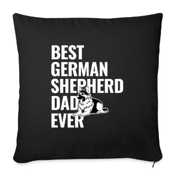 Bester Deutscher Schäferhund Vater aller Zeiten Hundeliebhaber GSD - Sofakissenbezug 45 x 45 cm - Schwarz - Vorne