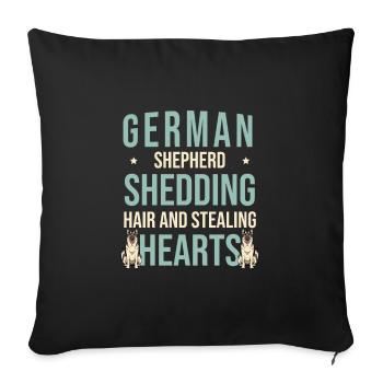 German Shepherd Shedding Hair And Stealing Hearts - Sofa pillowcase 17,3'' x 17,3'' (45 x 45 cm) - black - Front