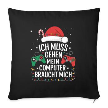 Gamer Gaming Gamer Gaming Christmas - Sofa pillowcase 17,3'' x 17,3'' (45 x 45 cm) - black - Front