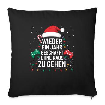 Gamer Gaming Gamer Gaming Christmas - Sofa pillowcase 17,3'' x 17,3'' (45 x 45 cm) - black - Front