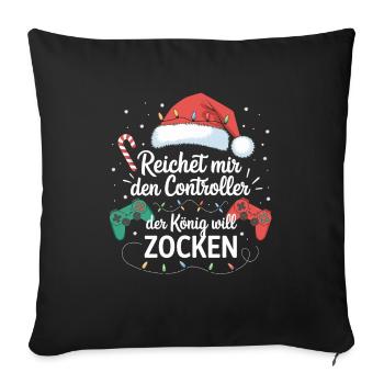 Gamer Gaming Gamer Gaming Christmas - Sofa pillowcase 17,3'' x 17,3'' (45 x 45 cm) - black - Front