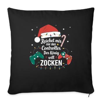 Gamer Gaming Gamer Gaming Christmas - Sofa pillowcase 17,3'' x 17,3'' (45 x 45 cm) - black - Front