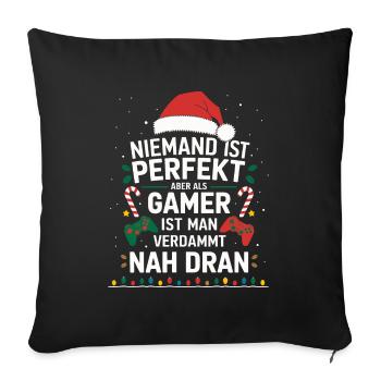 Gamer Gaming Gamer Gaming Noël - Housse de coussin décorative 45 x 45 cm - noir - Devant