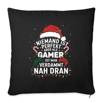 Gamer Gaming Gamer Gaming Noël - Housse de coussin décorative 45 x 45 cm - noir - Devant