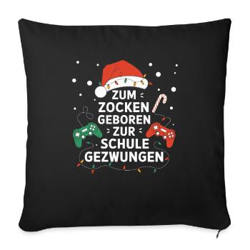 Gamer Gaming Gamer Gaming Noël - Housse de coussin décorative 45 x 45 cm - noir - Devant