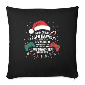 Gamer Gaming Gamer Gaming Noël - Housse de coussin décorative 45 x 45 cm - noir - Devant