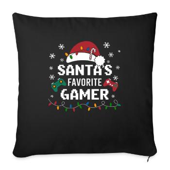 Gamer Gaming Gamer Gaming Christmas - Sofa pillowcase 17,3'' x 17,3'' (45 x 45 cm) - black - Front