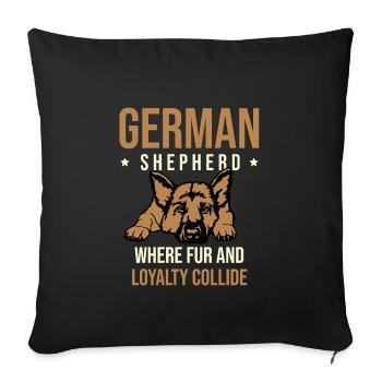 German Shepherd Where Fur And Loyalty Collide Dog - Sofa pillowcase 17,3'' x 17,3'' (45 x 45 cm) - black - Front