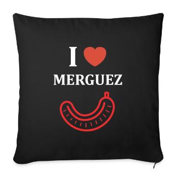 Merguez - Housse de coussin décorative 45 x 45 cm - noir - Devant