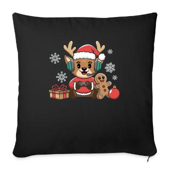 Gamer Gaming Gamer Gaming Noël - Housse de coussin décorative 45 x 45 cm - noir - Devant