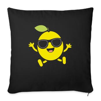 Lemon - Sofa pillowcase 17,3'' x 17,3'' (45 x 45 cm) - black - Front