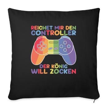Gamer Gaming Gamer Gaming Christmas - Sofa pillowcase 17,3'' x 17,3'' (45 x 45 cm) - black - Front