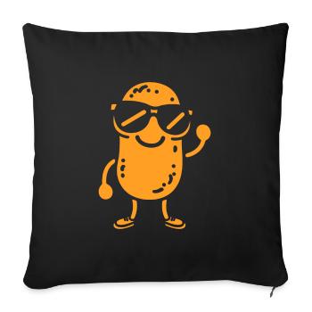 peanut - Sofa pillowcase 17,3'' x 17,3'' (45 x 45 cm) - black - Front
