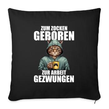 Gamer Gaming Zocker - Housse de coussin décorative 45 x 45 cm - noir - Devant