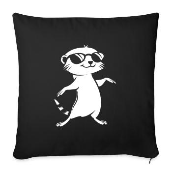 suricate - Housse de coussin décorative 45 x 45 cm - noir - Devant