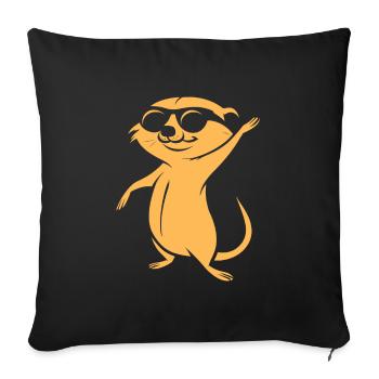 suricate - Housse de coussin décorative 45 x 45 cm - noir - Devant