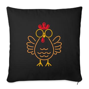 Poulet - Housse de coussin décorative 45 x 45 cm - noir - Devant
