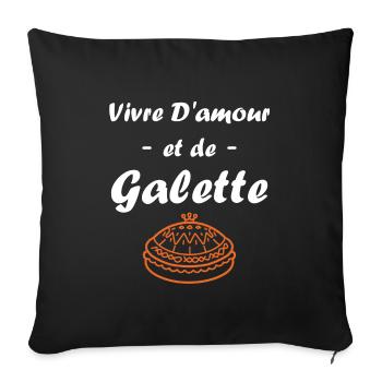 Galette - Housse de coussin décorative 45 x 45 cm - noir - Devant