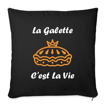 Galette - Housse de coussin décorative 45 x 45 cm - noir - Devant
